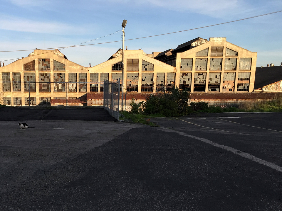 Alte verlassene Fabrikgebäude bestimmen die Landschaft im Dogpatch-Viertel.