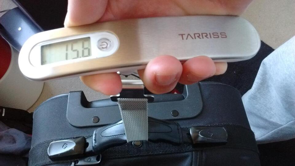 Die handliche Gepäckwaage mit Koffergurt.