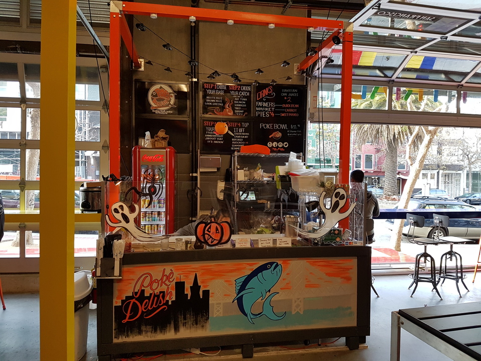 Ein kleiner Poke-Stand an der Market Street.