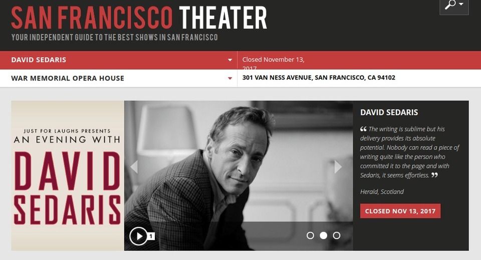 Schriftsteller David Sedaris gibt eine Lesung in San Francisco.