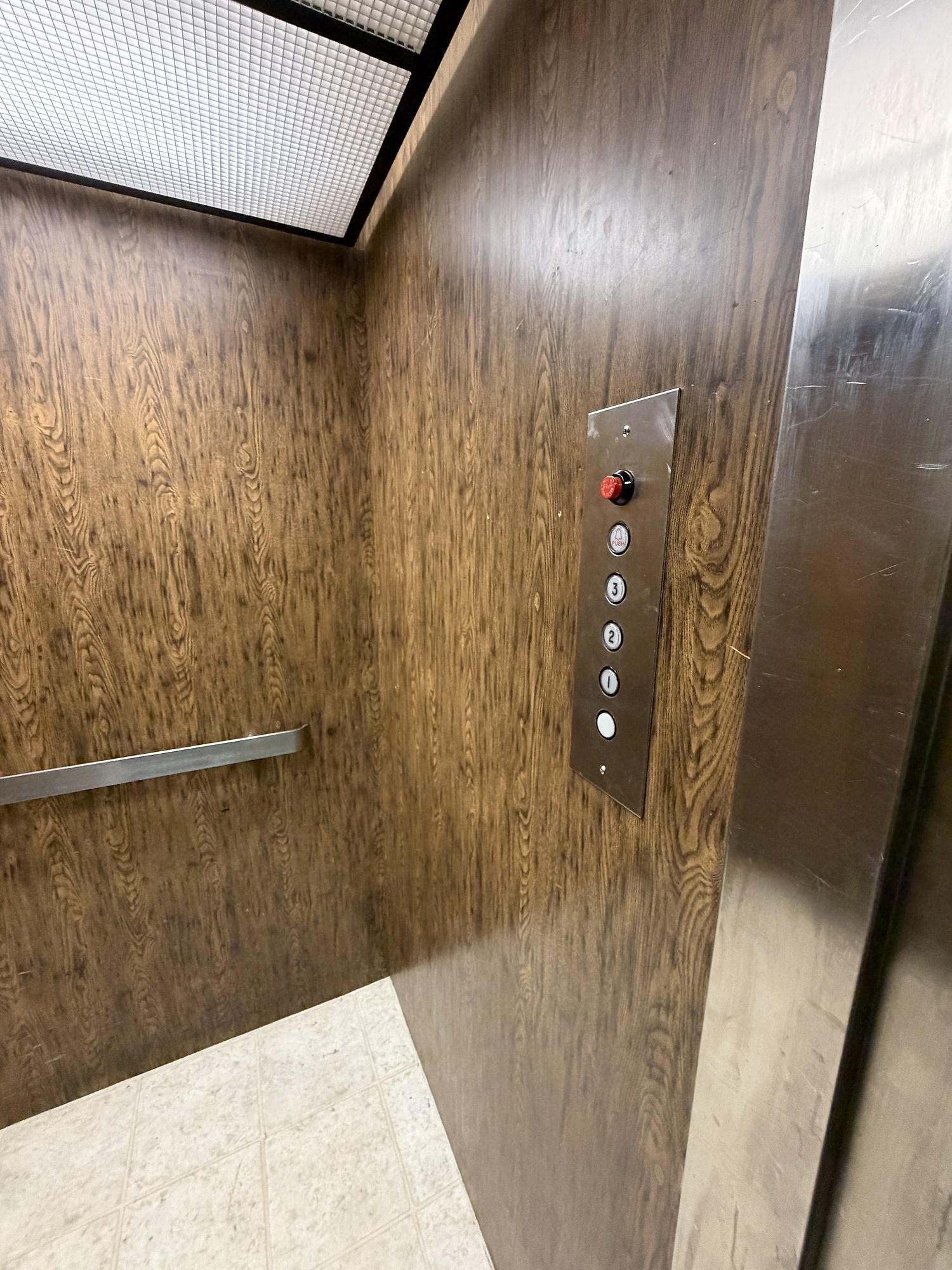 The old elevator sometimes gets stuck.