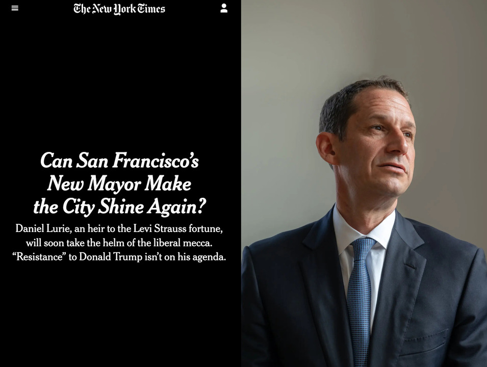 Sogar die bekannte Tageszeitung New York Times widmete Bürgermeister Lurie einen Artikel.