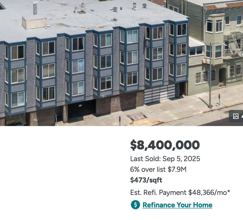 Für 8.4 Millionen Dollar wurde unser Mietshaus verkauft.