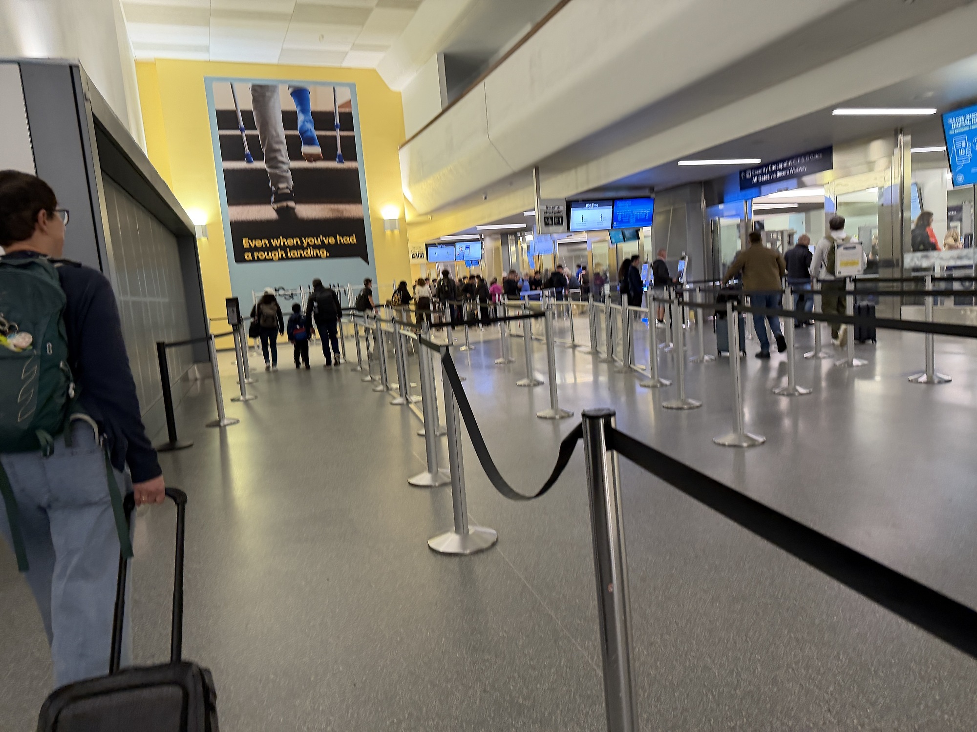 Keine lange Schlange am Flughafen in San Francisco.