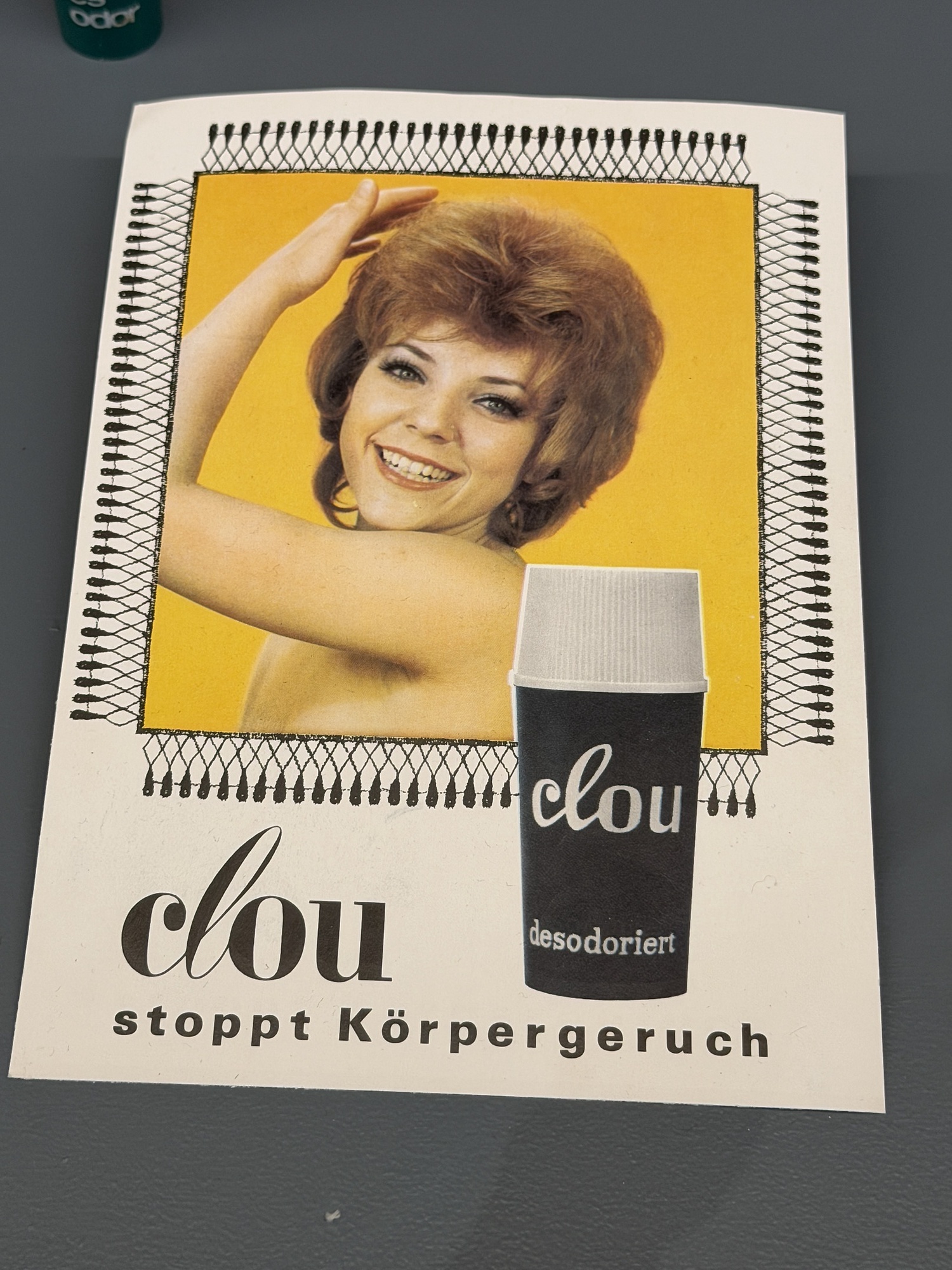Werbung f&uuml;r das Deo "Clou" zu DDR-Zeiten.