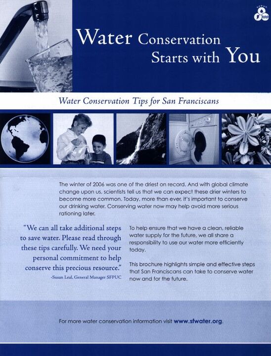 Das Wasserwerk in San Francisco fordert zum Wassersparen auf.