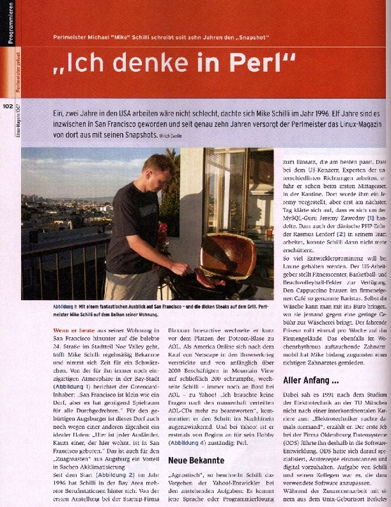 Das Linux-Magazin veröffentlicht eine Homestory über Michael.