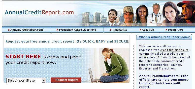 Kostenloser Credit Report auf dem Internet auf annualcreditreport.com